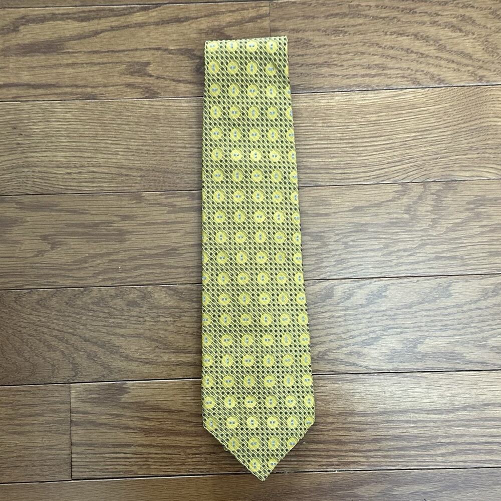 Robert Talbott Best Of Class Gold Silk Medallion Tie w Blue Accents